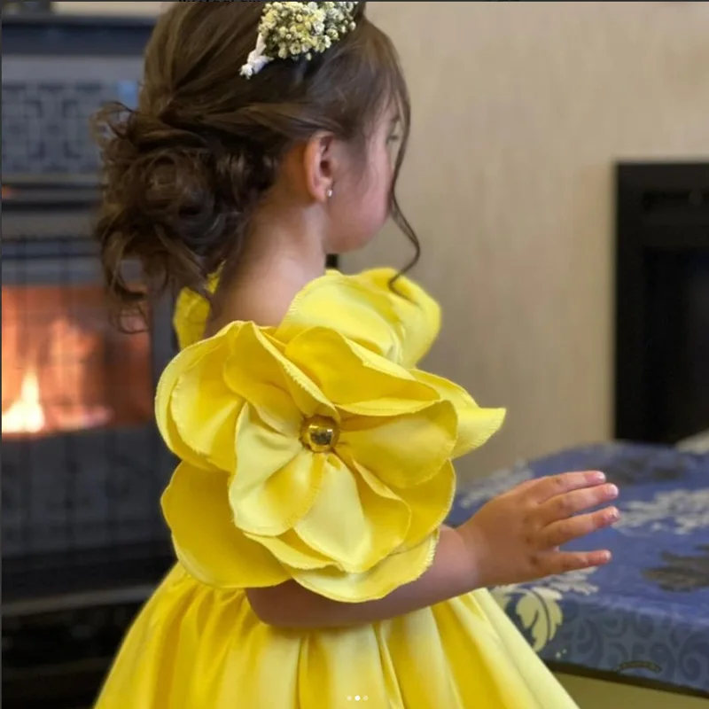 

Halloween Elegant Girl Flower Dress Shortsleeve Clothes Fluffy Skirt Fantasia Small Kids Birthday Party Carnival Charm Ball Gown