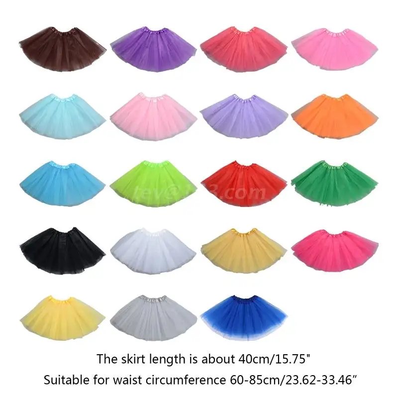 Women Adult 80s Vintage Tulle Skirt Layered Short Tutu Ballet Mesh Petticoat 6