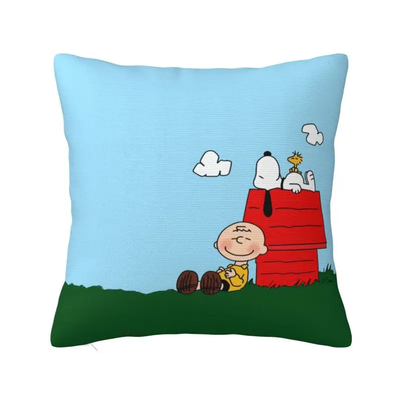 thumbnail image 1 of Funda de almohada personalizada S-Snoopys Funda de cojín de anime Charlie Brown Funda de almohada cuadrada, 1 of 4