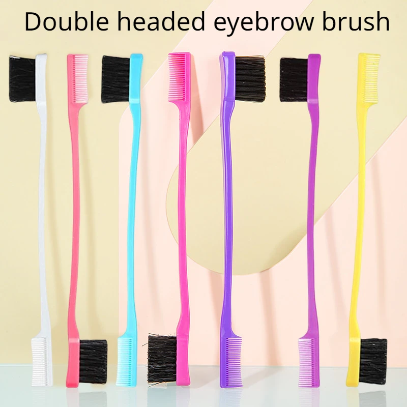 

100pcs Beauty Double Side Edge Control Hair Comb Hair Brush Eyebrow Brush Hair Styling Salon Hair Accessories Wholesale