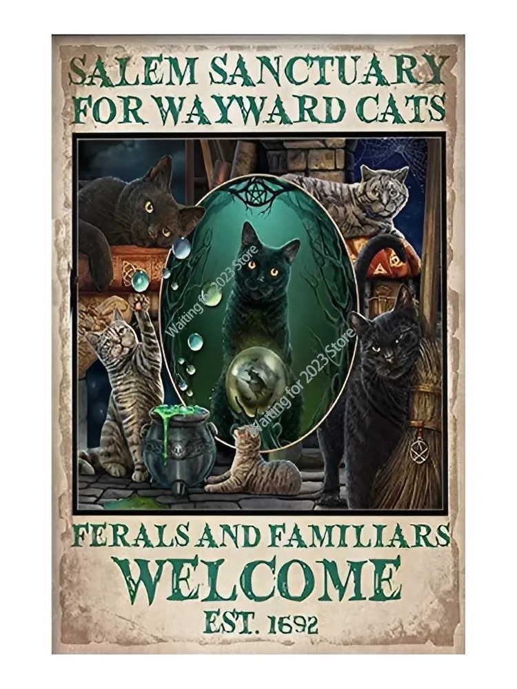 

FUNNY CAT Poster Vintage Metal Sign, Human And Lovely Kittens, Wall Decor Tin Sign For Home Bathroom Pet Shop 20*30 CM