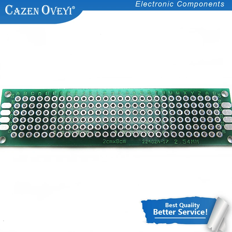 5 개/몫 2x8cm 2*8 양면 프로토 타입 PCB diy 범용 인쇄 회로 보드 재고 있음