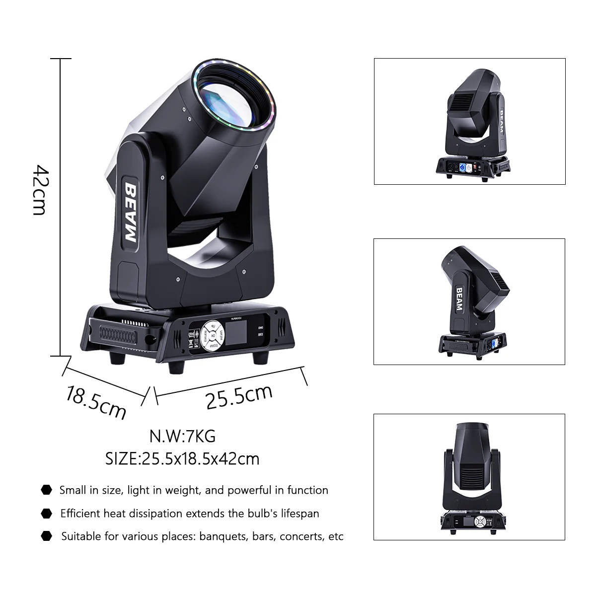 450W Bulb Spot moving head light Zoom 3in1 focus Strobe Water rolling half-color