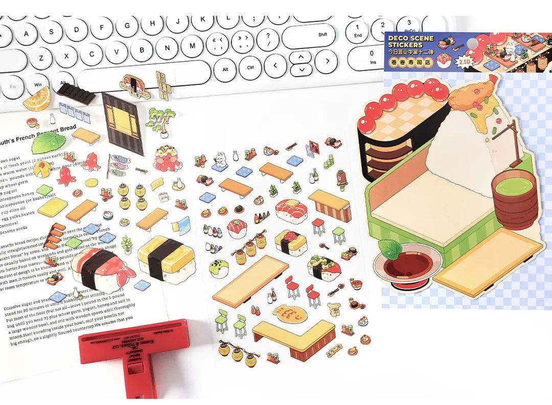 Dessert House 3D Visuelle Taschenhaus Szene Aufkleber Landschaft Aufkleber Stapeln und Einfügen DIY Aufkleber Festival Geschenke – Detail 15