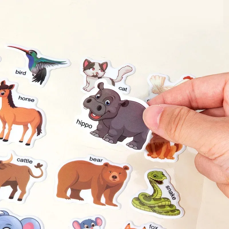 Reusable Cartoon Sticker Book for Kids Multiple Scenos DIY Puzzle Game Educational Learning Classic Toys for Child Age 2-4 Gifts 4