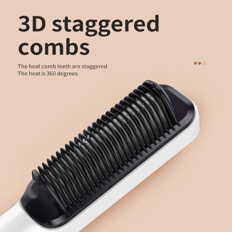Electric Heating Straight Comb Double Use LCD Electric Hair Straightener Curler Anti-Scalding Styling Tool Straightening Brush 5