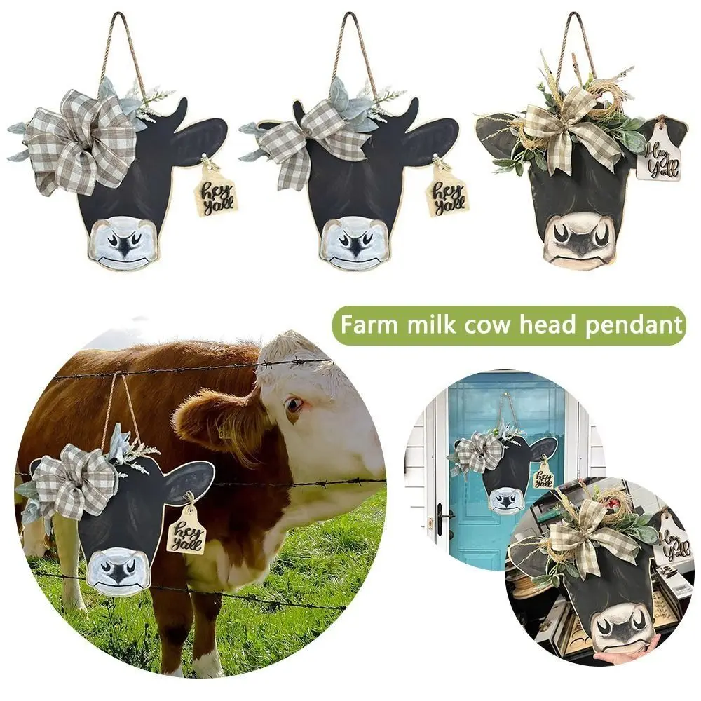 

Подвеска с головой коровы, вешалка для входной двери, деревянные висячие знаки в деревенском стиле, украшения для крыльца, для дома, кухни, для дома и улицы