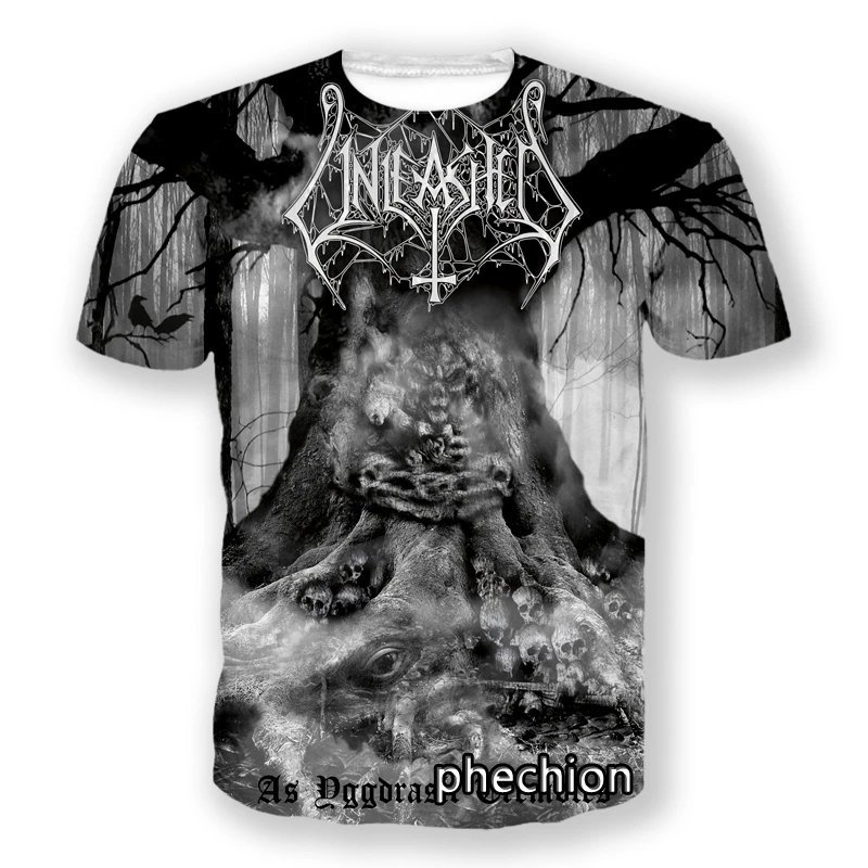 

phechion Men/Women Unleashed Rock Band 3D Printed Short Sleeve T-Shirt Casual T Shirt Sport Hip Hop Summer Tops L31
