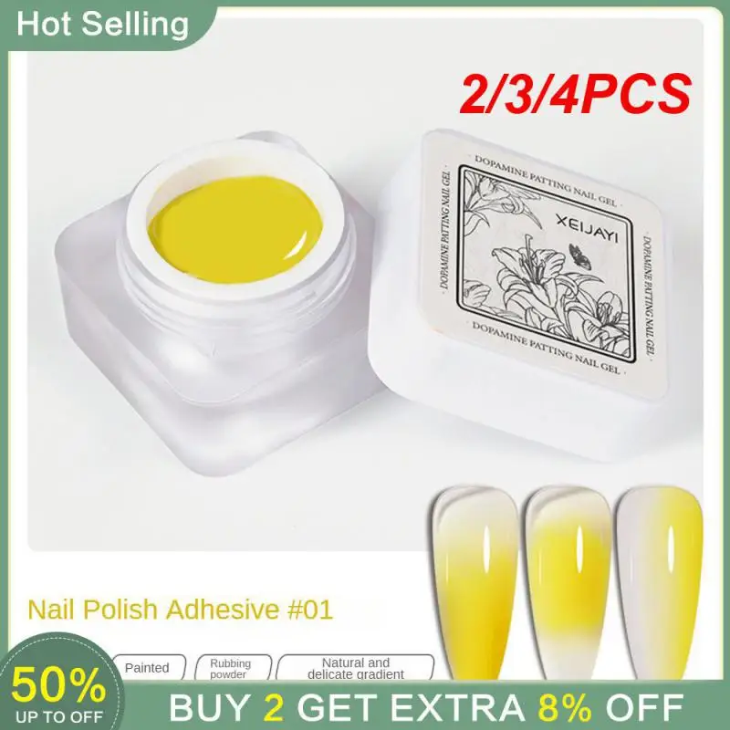 

2/3/4PCS Cream Gum Lasting Beauty . Nail Glue Not Easy To Fall Off Phototherapy Glue Full Luster 8g/bottle Pat Glue Nail Polish