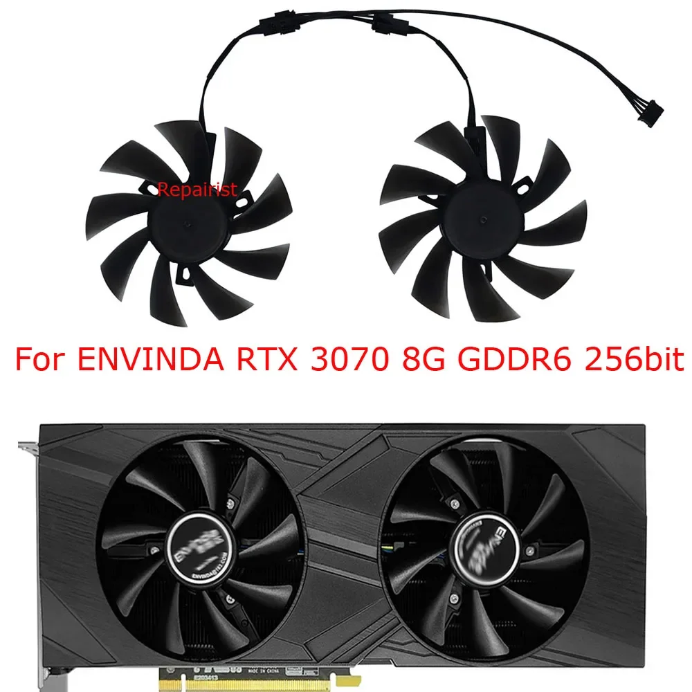 

2Pcs/Set,Video Card Fan,GPU Cooler,T129215SU,For ALSEYE RTX 2070 8G,For ENVINDA RTX3070 RTX 3070 8G GDDR6 256bit