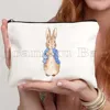 Cute Beatrix Potter Cartoon Peter Rabbit Anime Duck Carrots Kawaii Animal Canvas Cosmetic Makeup Toilet Bag Pencil Case Pouch 2