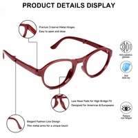 Lunettes de lecture pliables à mise au point automatique 2 pièces – format de poche portable, blocage de la lumière bleue, montures rondes élégantes, design unisexe 6