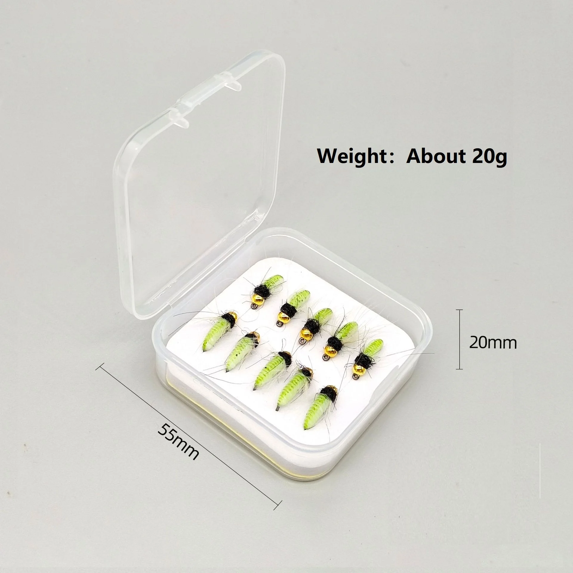 10pcs/box Luminous Fly Fishing Flies Nymph Brass Bead Head Trout Bass Fast Sinking CDC Fiber Insect Lure Streamer Salmon #10 #12