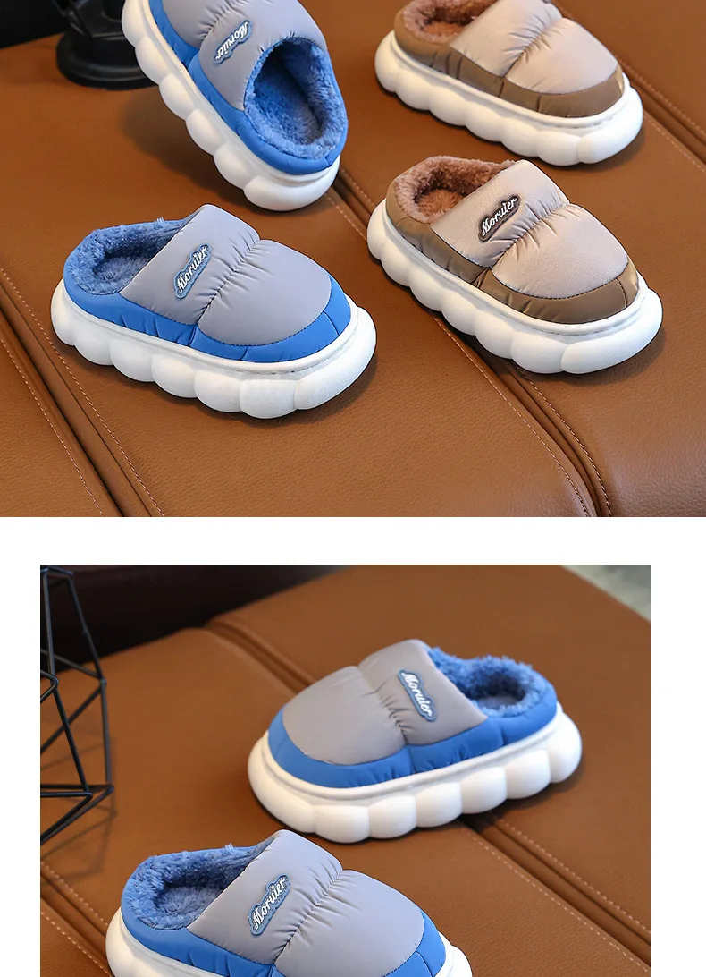 Children Winter Slippers - Waterproof Kids Cotton Slippers | Warm Woolen Home Shoes