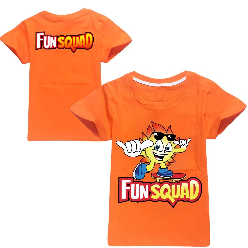 New Boys Kawaii Fun Squad Gaming Cotton Printing T-shirts Cartoon Short-sleeved Girls T-shirt Summer Casual All-match Tops 2