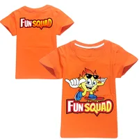 New Boys Kawaii Fun Squad Gaming Cotton Printing T-shirts Cartoon Short-sleeved Girls T-shirt Summer Casual All-match Tops 2