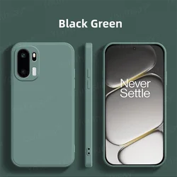 Original Liquid Silicone Protective Phone Case - Soft Shell Bumper Cover for OnePlus 15R (BlackGreen)