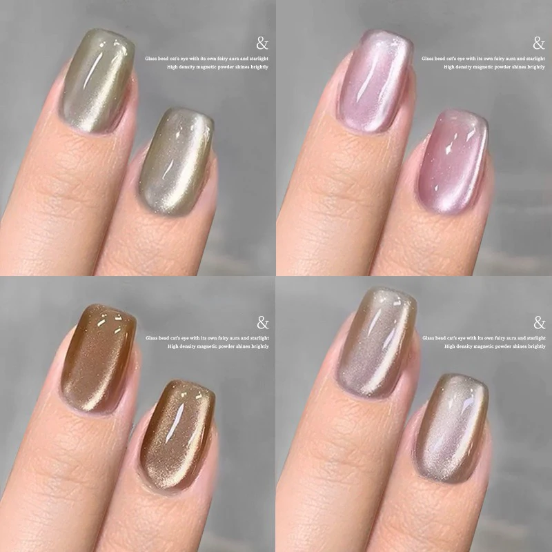 Cat Eye Gel Magnetic Powder Porcelain White Cat Eye Powder DIY Magnetic UV/LED Gel Silica Powder Mirror Crystal Glittering Nails 5
