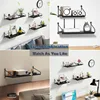 Floating Shelf for AV Device/Projector/Cable Boxes/WiFi Router, Wall Mounted Display Ledges for Storage Plants, Wood Wall Shelf 5