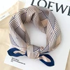 1pcs 70cm Striped Geometric Pattern Silk Scarf for Women Imitation Silk Fresh and Versatile Headwear Clothing Square Scarf 1