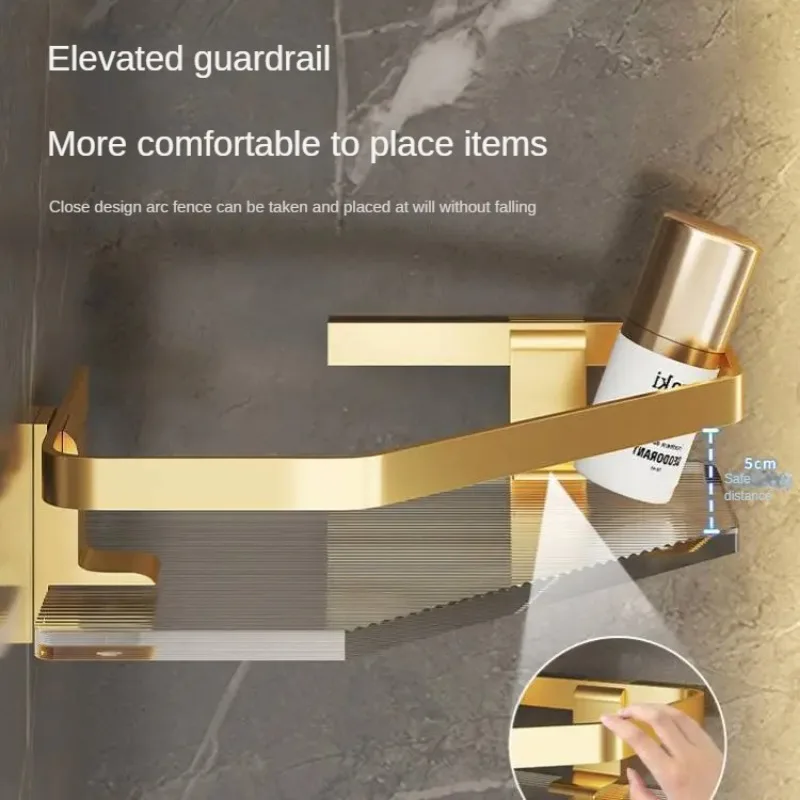 Bathroom shelf kitchen storage organizer acrylic shampoo rack shower shelf bathroom accessories no drill storage