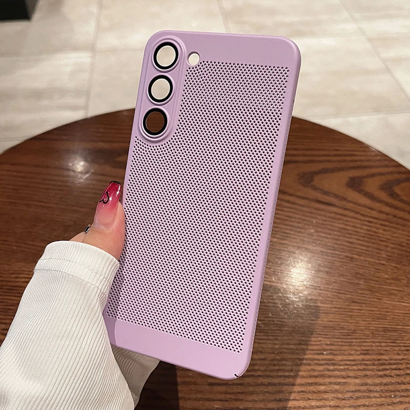 Cooling Mesh Heat Dissipation Case For Samsung Galaxy S23 S22 S21 Plus Note 10 20 Ultra Camera Protection Breathable_voghion.com