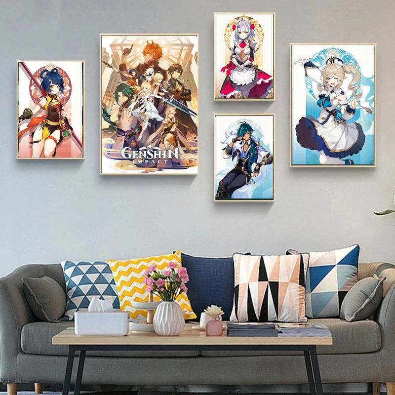 Genshin Impact Anime Framed Poster Girl HD Game Modern Decorative Canvas  Art Prints Paintings For Living Room Bedroom Home Decor|Painting &  Calligraphy| - AliExpress