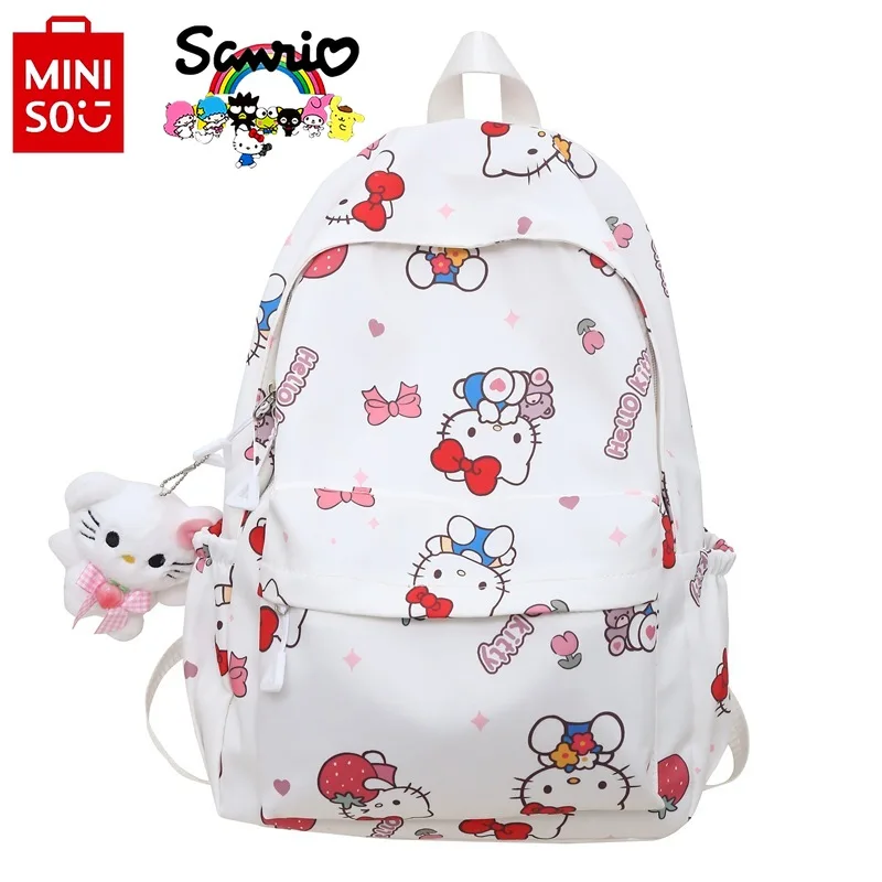 

Miniso Hello Kitty New Women's Backpack Fashionable High Quality Student Backpack Cartoon Large Capacity Storage Backpack