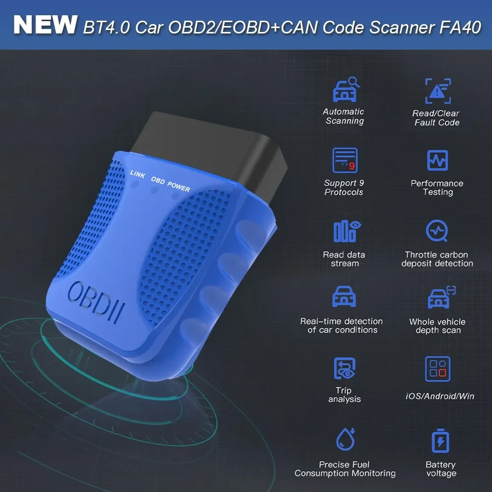 Scanner OBD 100 Diagnostique automatique OBD2 / EOBD/CAN