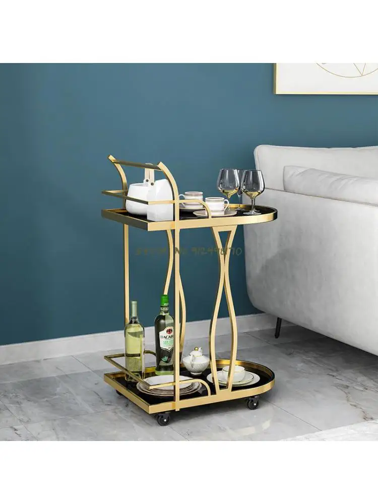 Toughened glass mobile beauty cart tool cart rack beauty salon trolley rack