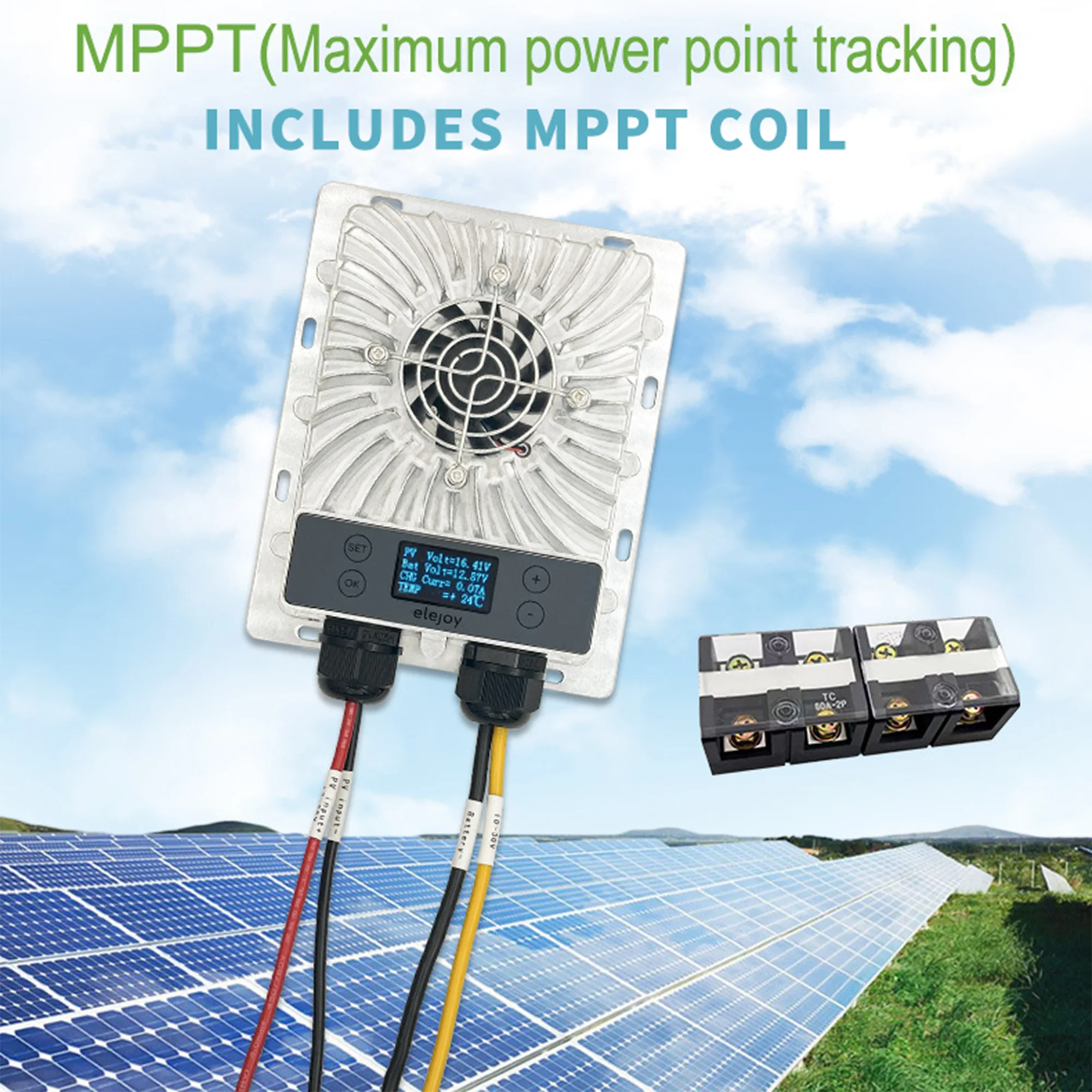 MPPT Charge Controller Peak Tracking 24-85V to 17-55V 200-800W AI Boost/Buck Pea