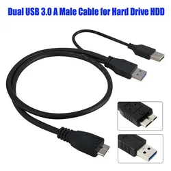 Dual USB 3.0 A to Micro - B Power Supply Y Cable - 0.5M