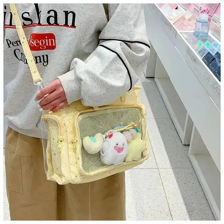 Neue Y2K Niedliche Stern-Bling Ita-Tasche Damen Mode Schultertasche Lolita Mädchen Transparente Tragetasche DIY Display Umhängetasche Handtaschen – Detail 18