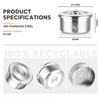 Reusable stainless steel coffee capsule kitchen reusable coffee capsule cup filter compatible with Delta Q coffee accessories 2
