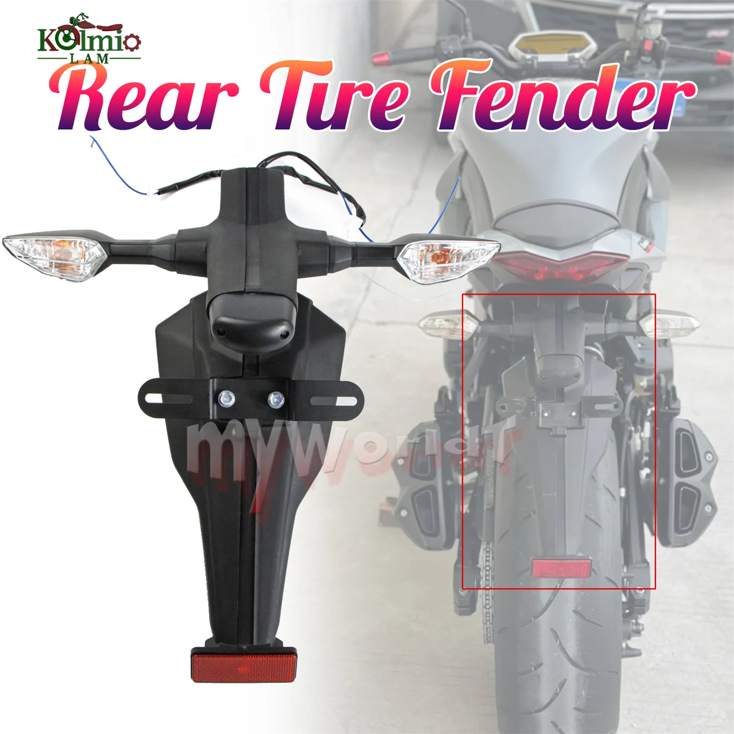 Fit For Kawasaki Z1000 Z1000SX 2010 - 2013 Hugger Rear Fender Mudguard License Light Turn Singnal 2011 2012