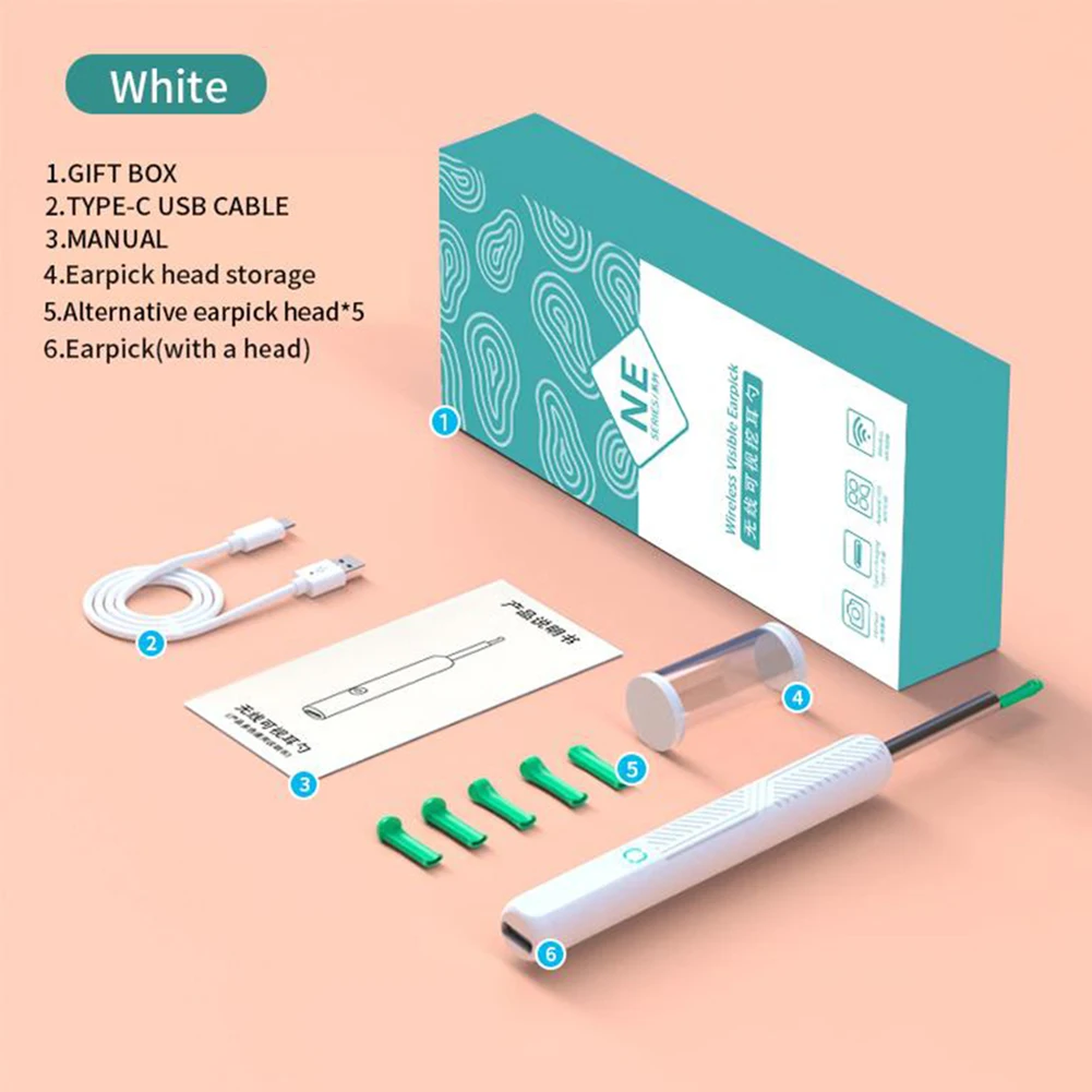 Ear Wax Removal Tool Kit Portable 360° Wide Angle Ear Cleaner For Adult 4