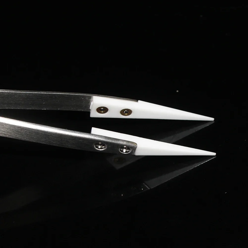 5" Heat Resistant and Non-Conductive White Ceramic Tweezers Heat Resistant to High Temperatures for Pinching Coils While Firing