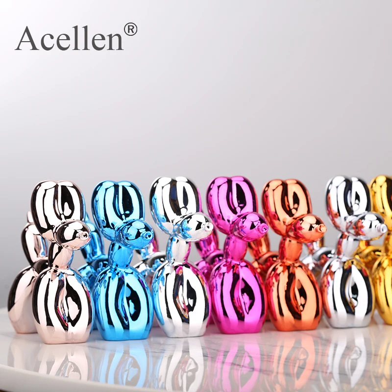 Plating balloon dog Statue Resin Sculpture Home Decor Modern Nordic Home Decoration Accessories for Living Room Animal Figures