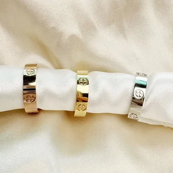 Cross Stainless Steel Couple Ring 1