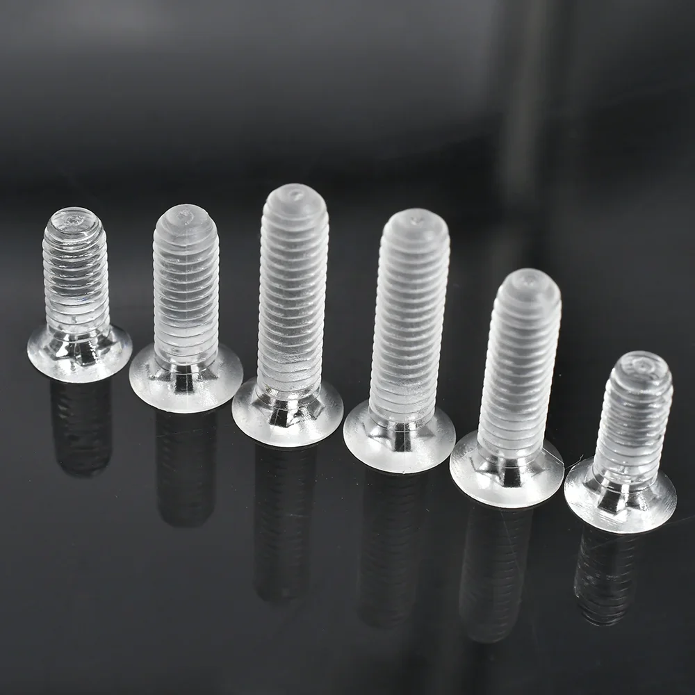20/30/50/100pcs Hex Nut transparent screw M3 M4 Flat Phillips Cross Head Bolt Acrylic Clear Plastic Nylon Screws Nuts