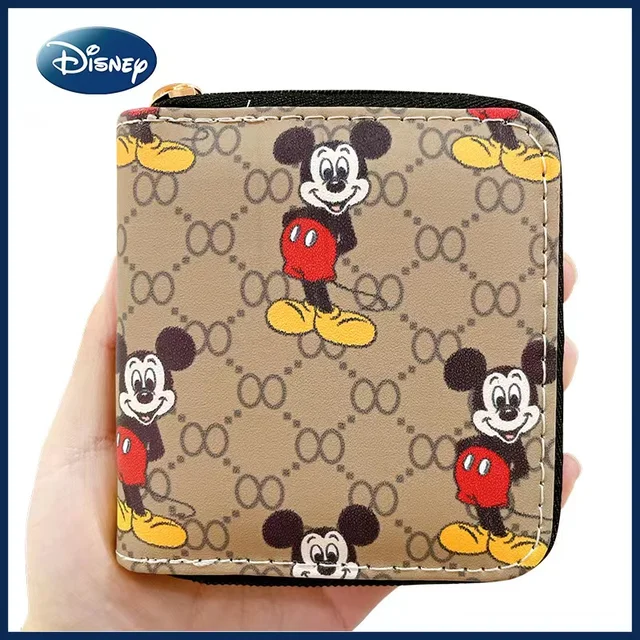 Disney2022 New Mickey Women's Wallet Cute Mini Coin Purse PU Zipper Multifunctional High Quality Luxury Fashion Women's Wallet 10-10-2.5cm