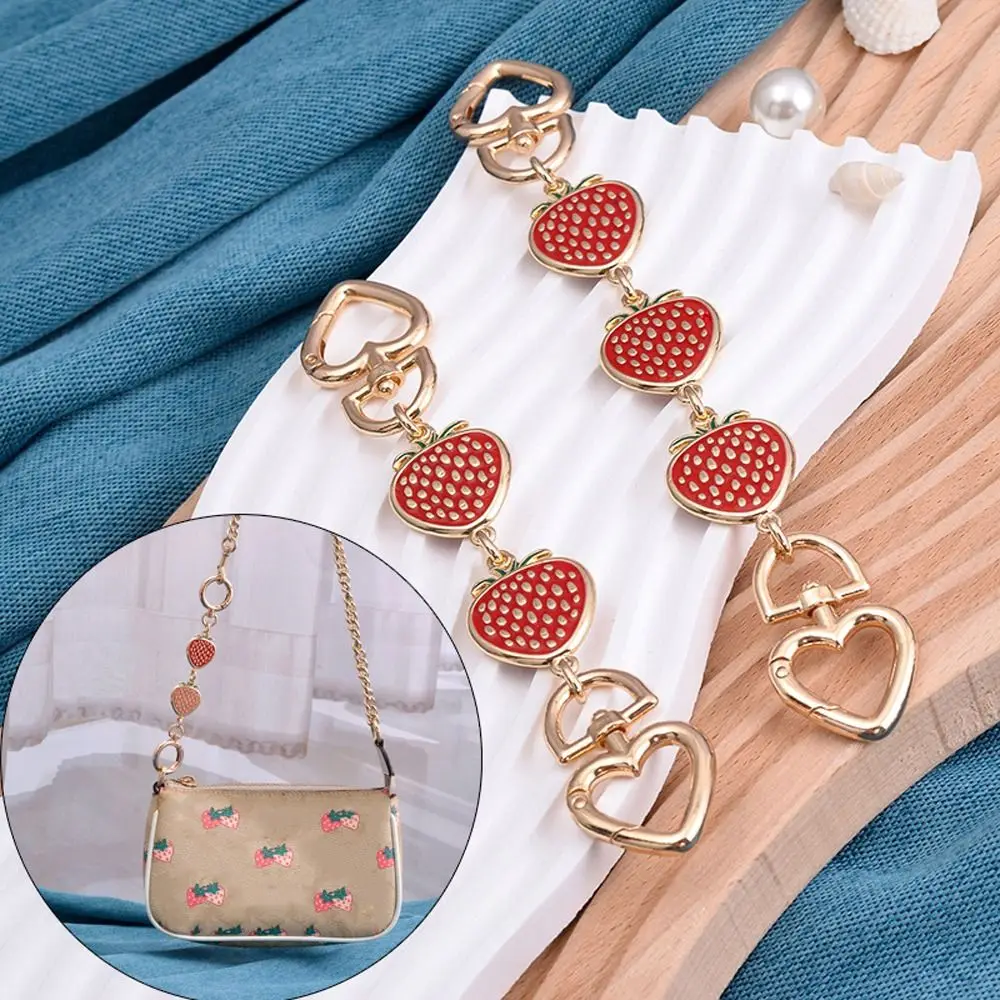 

Women Bag Metal Chain Strap Extender Cute Strawberry Replacement Chain For Handbag Purse Bag Extension Chain Accessories
