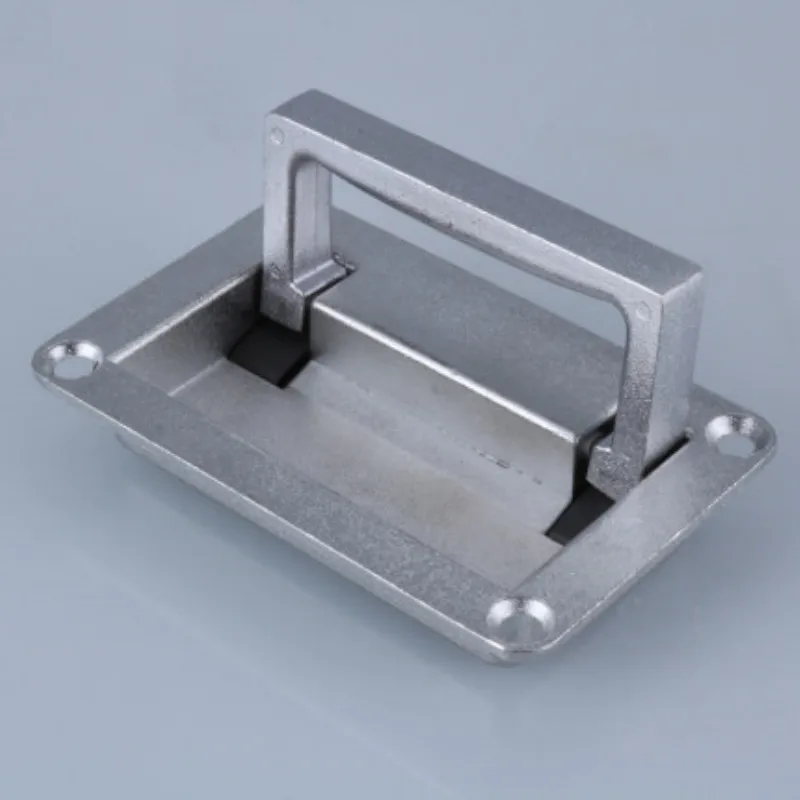 Zinc Alloy Recessed Pull Handle Container Handle Rectangle Shaped Recessed Folding Pull Grip 1pc