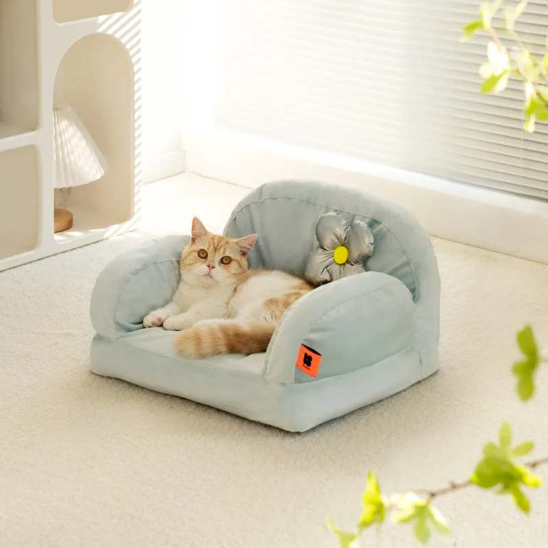 

Luxury Dog Cat Sofa Bed 4 Season Indoor Pet Cushion Mats Plush Sleeping Nest For Puppies Small Animal Chihuahua Yorkshire Poodle
