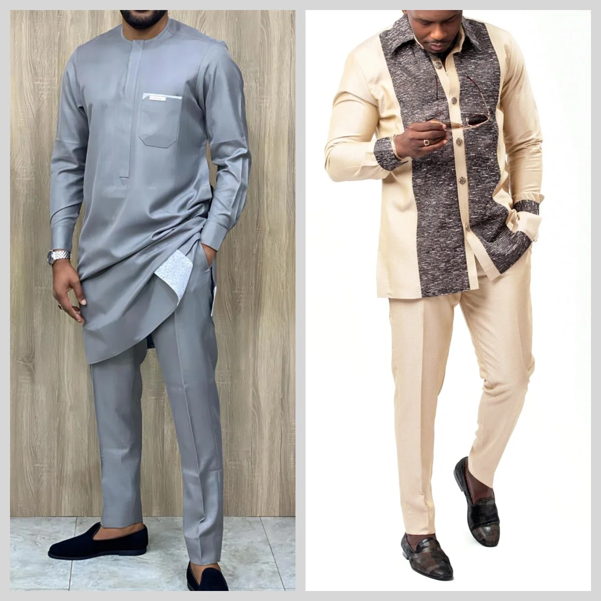 Kaftan Elegant African Men's suit Two-piece Agbada dress Wedding jacket and trousers Wedding suit African ethnic style kaftan outfit set african men suit