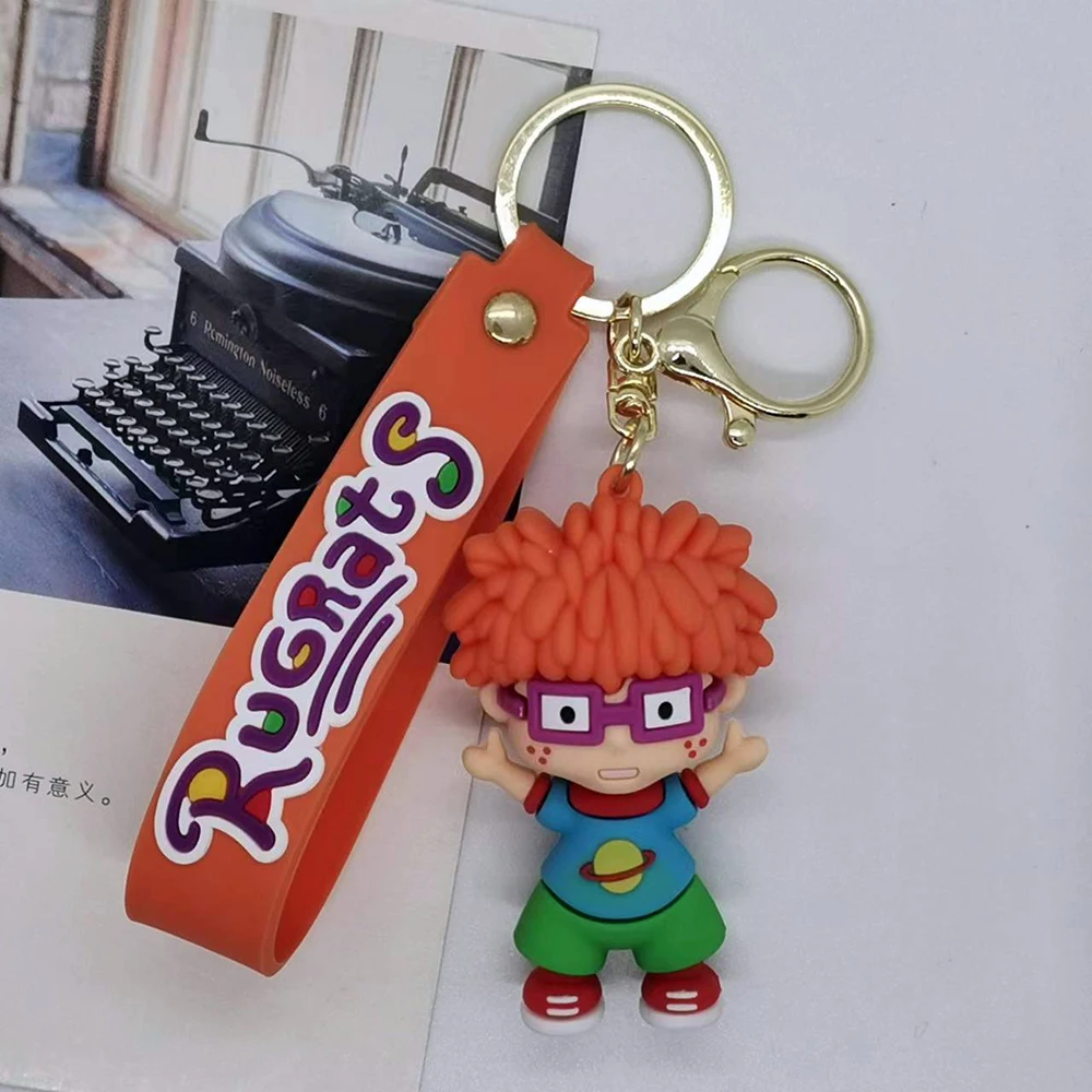 Cartoon Movie Flintstones Keychain 3D Silicone Anime Figure Pearl Slaghoople Dino Pendant Keyrings Backpack Key Accessory Gift