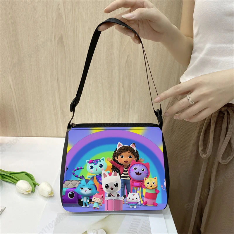Gabby Dollhouses Girls Cartoon Cute Shoulder Bag Women Fashion Casual Handbag Bambini Anime Printed Accessories Kid Kawaii Gift