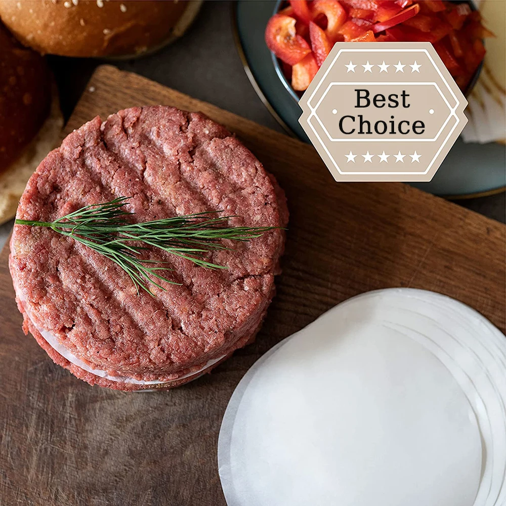 Parchment Baking Paper Burger Patty Paper 100PCS Oil Paper Round Silicone Oil Paper Hamburger Patty Blotting Barbecue Tool Oven Bakeware BBQ Absorbing Sheet