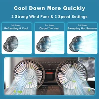 Car Fan 360° 3-speed Car Seat Back Cooling Fan USB Charge Dual Head Fan Adjustable Rotation Neck Cooler for Car Home Accessories 4