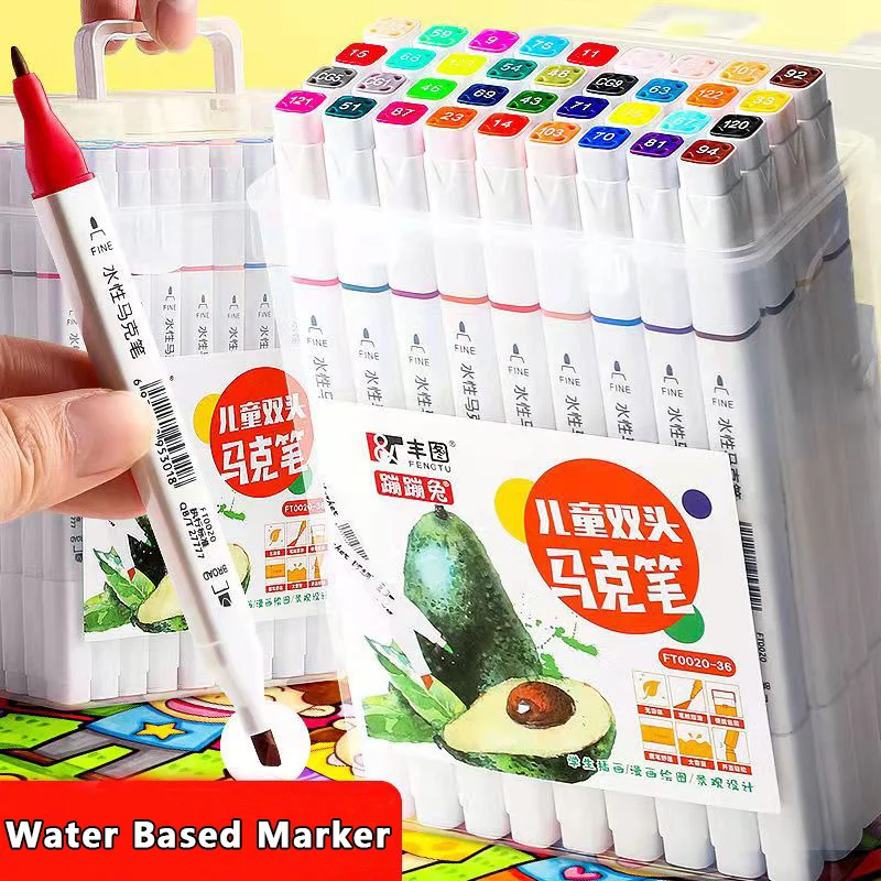 12Colors Water Color Pens Set Kids Markers Drawing Graffiti Aesthetic  Professional Manga Student School Art Supplies Stationery - AliExpress